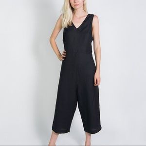 WRAY | Acacia Black Linen Jumpsuit Sz. Small